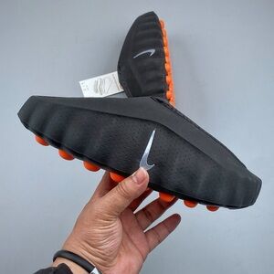 Nike Men's Black with Orange Traction Pod Slip-On Slides